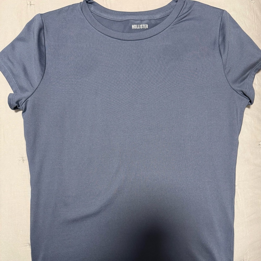Hollister Women's Short Sleeve Crew Tee - Dusty Blue Gray